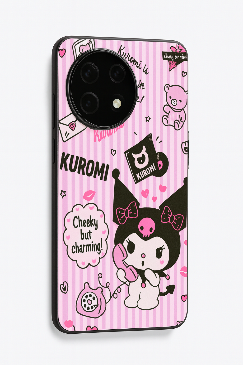 Kuromi Cat Glass Back Cover For One Plus 13, 12, 11, 10 The Case & Co India