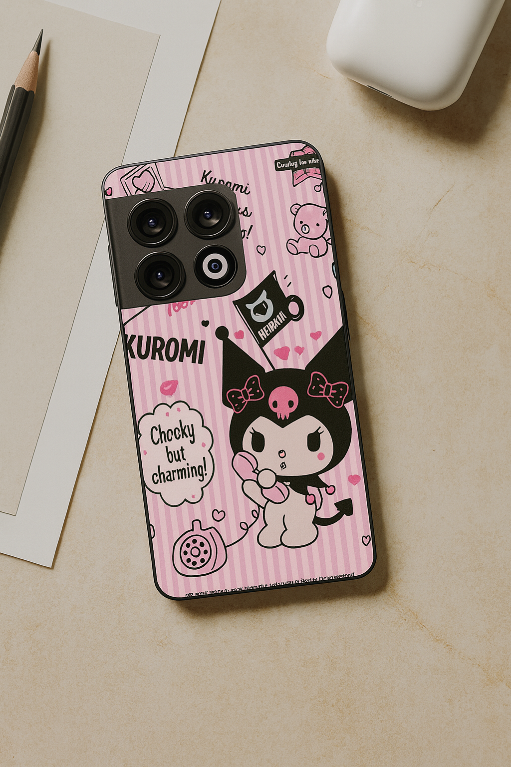 Kuromi Cat Glass Back Cover For One Plus 13, 12, 11, 10 The Case & Co India