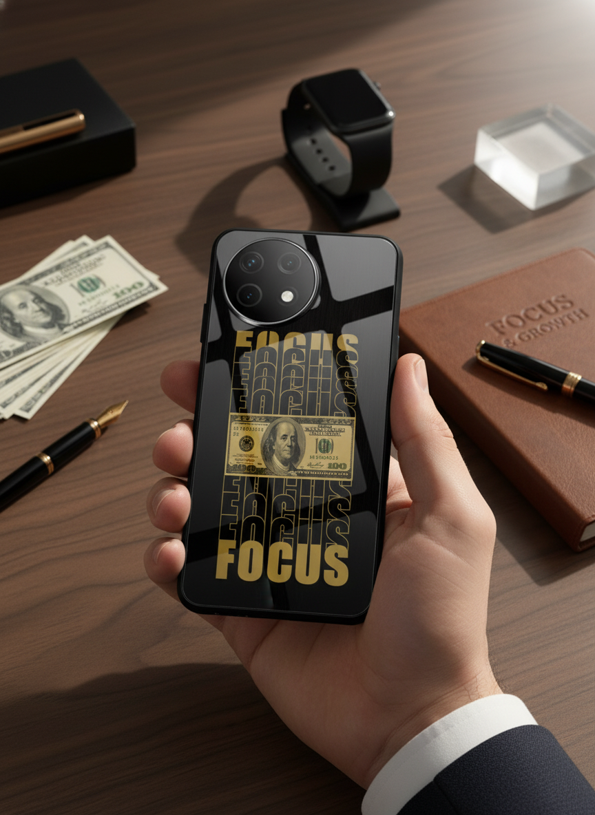 Level Up Focus Premium Glass Back Cover For One Plus 13, 12, 11, 10 The Case & Co India