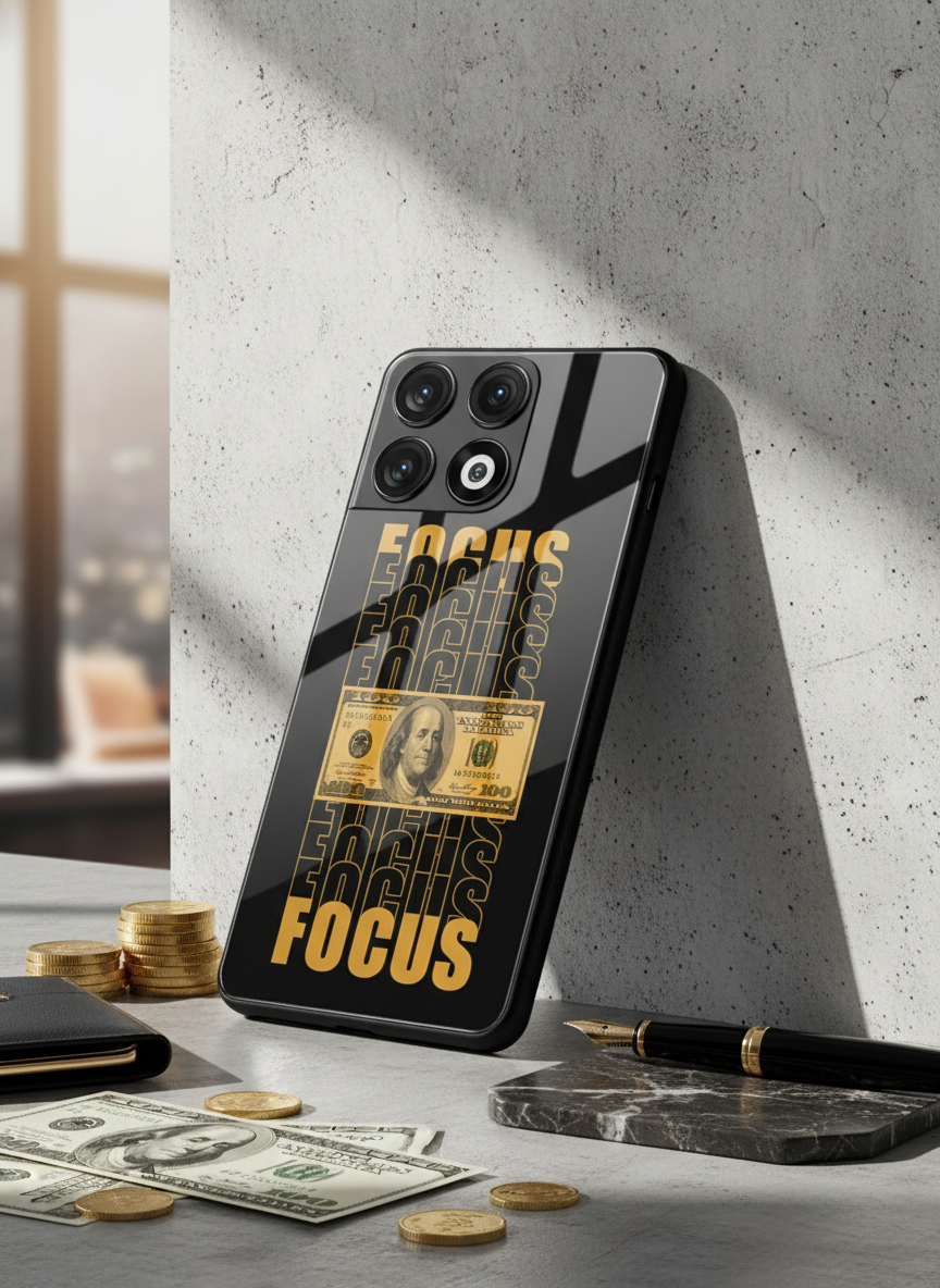 Level Up Focus Premium Glass Back Cover For One Plus 13, 12, 11, 10 The Case & Co India
