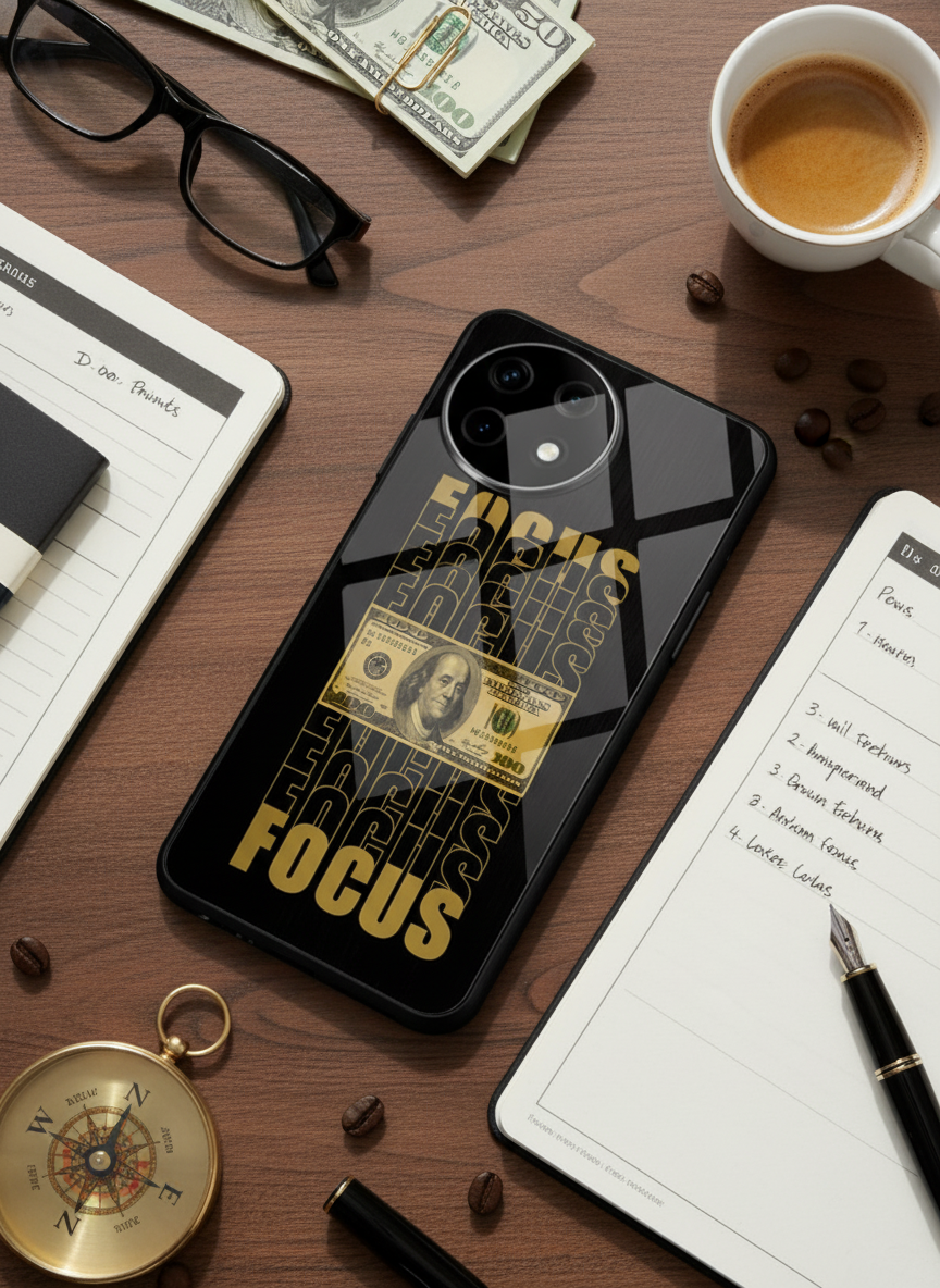 Level Up Focus Premium Glass Back Cover For One Plus 13, 12, 11, 10 The Case & Co India