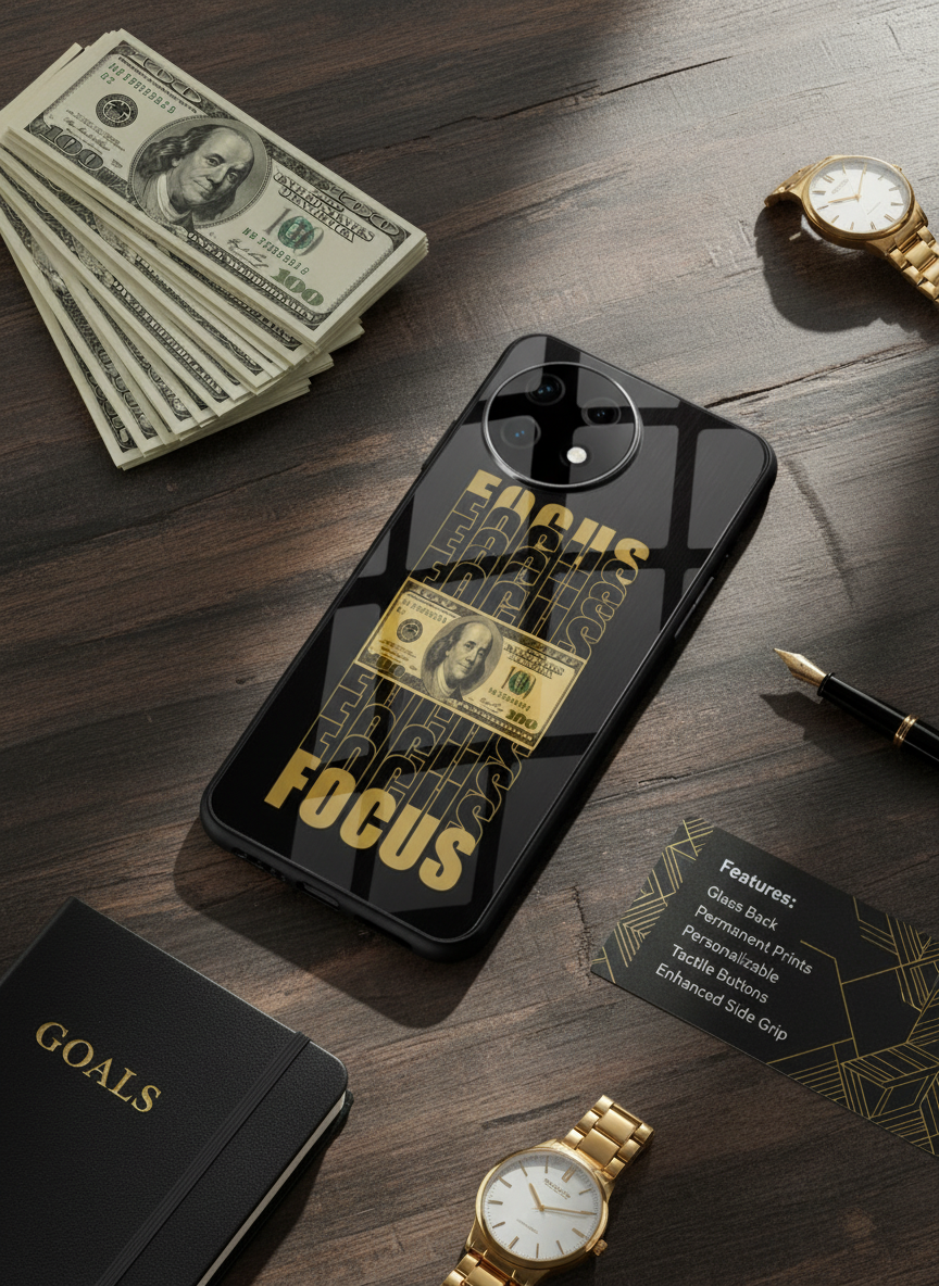 Level Up Focus Premium Glass Back Cover For One Plus 13, 12, 11, 10 The Case & Co India