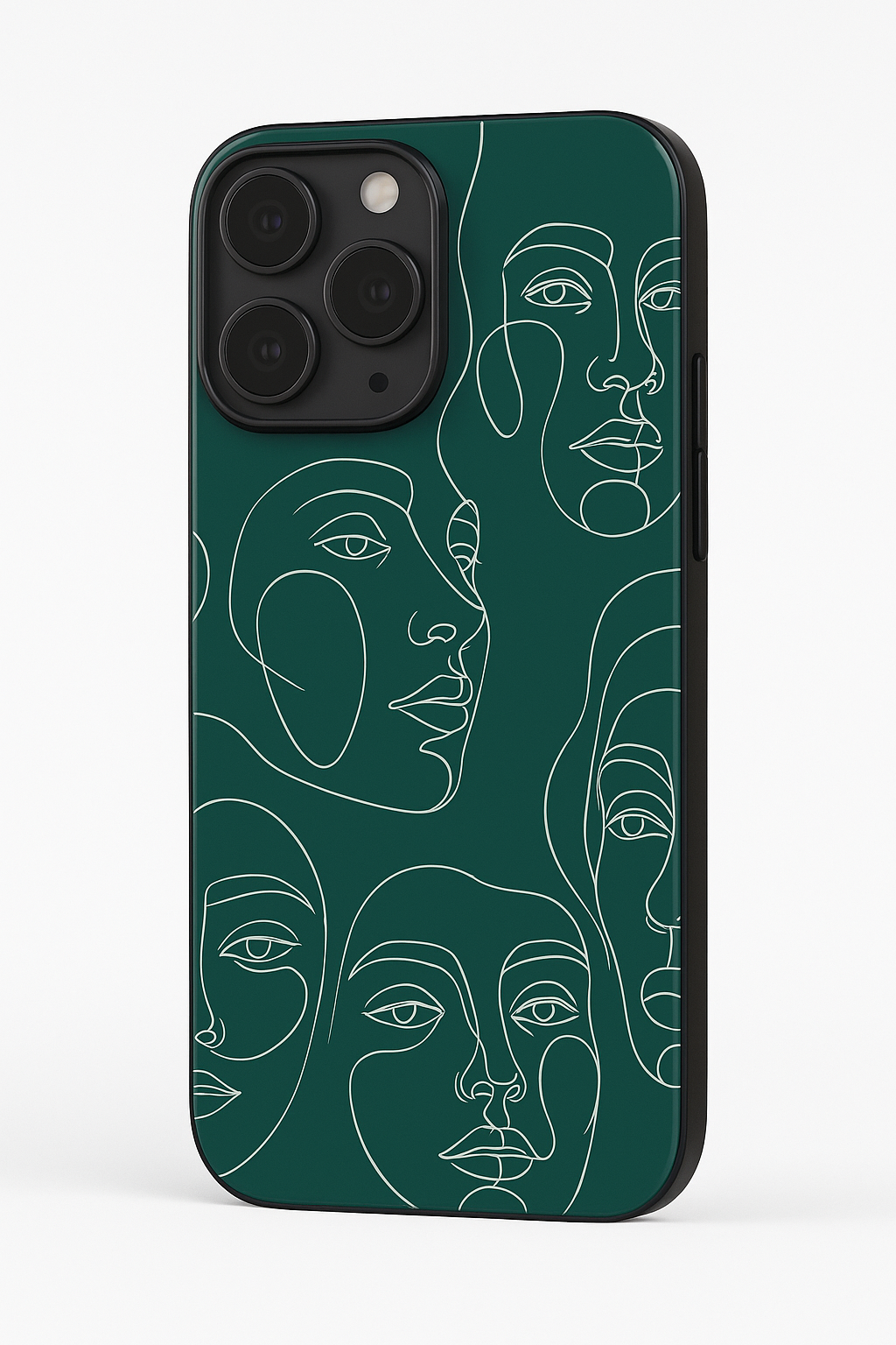 Line Art Lady  Premium Glass Back Cover For iPhone 11,12,13,14,15,16,17 Models The Case & Co