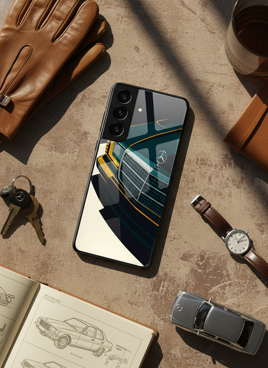 Minimal Car Sketch Premium Glass Back Cover For Galaxy S Series The Case & Co India