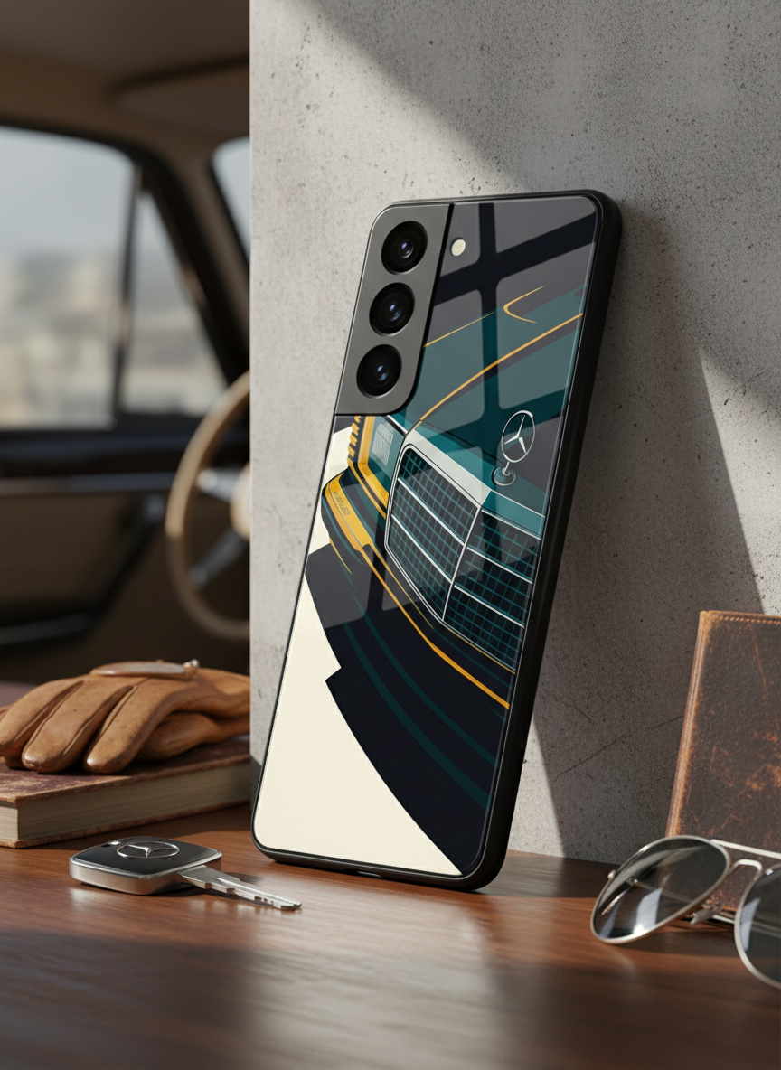 Minimal Car Sketch Premium Glass Back Cover For Galaxy S Series The Case & Co India