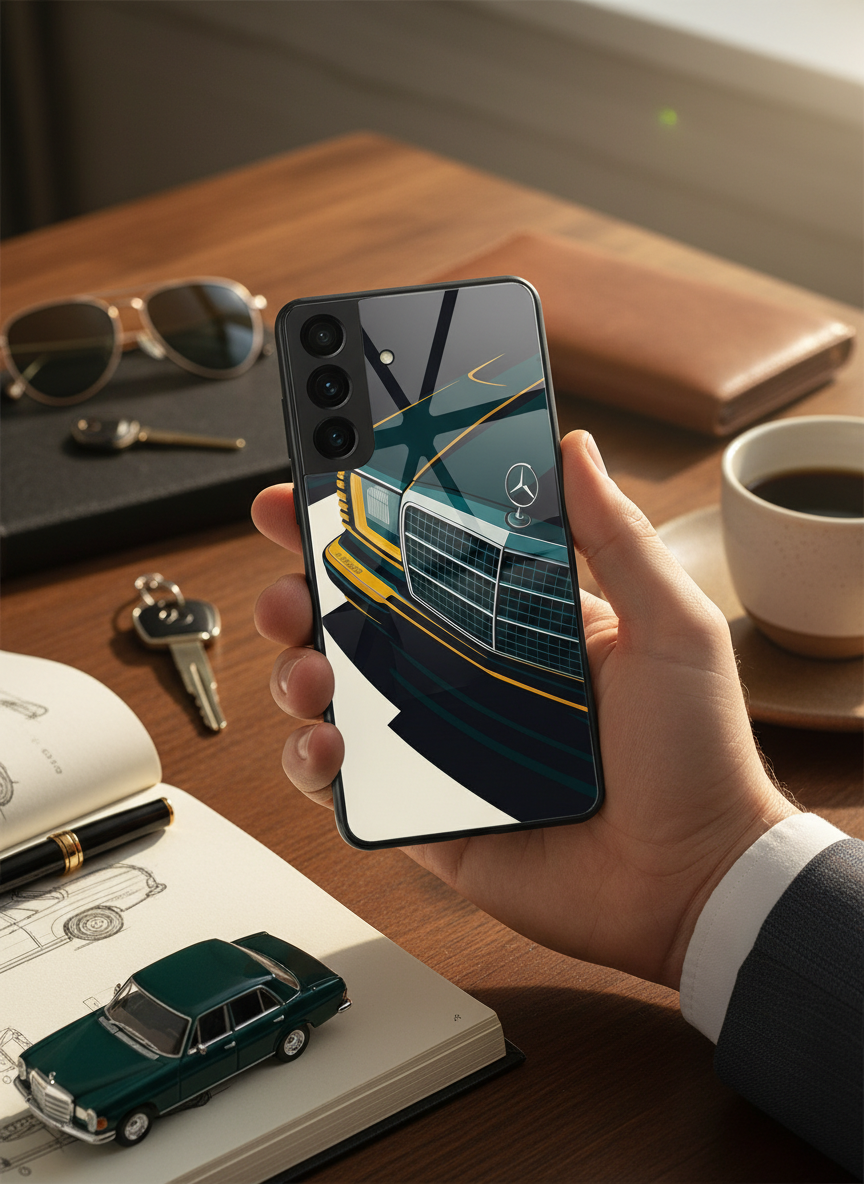 Minimal Car Sketch Premium Glass Back Cover For Galaxy S Series The Case & Co India