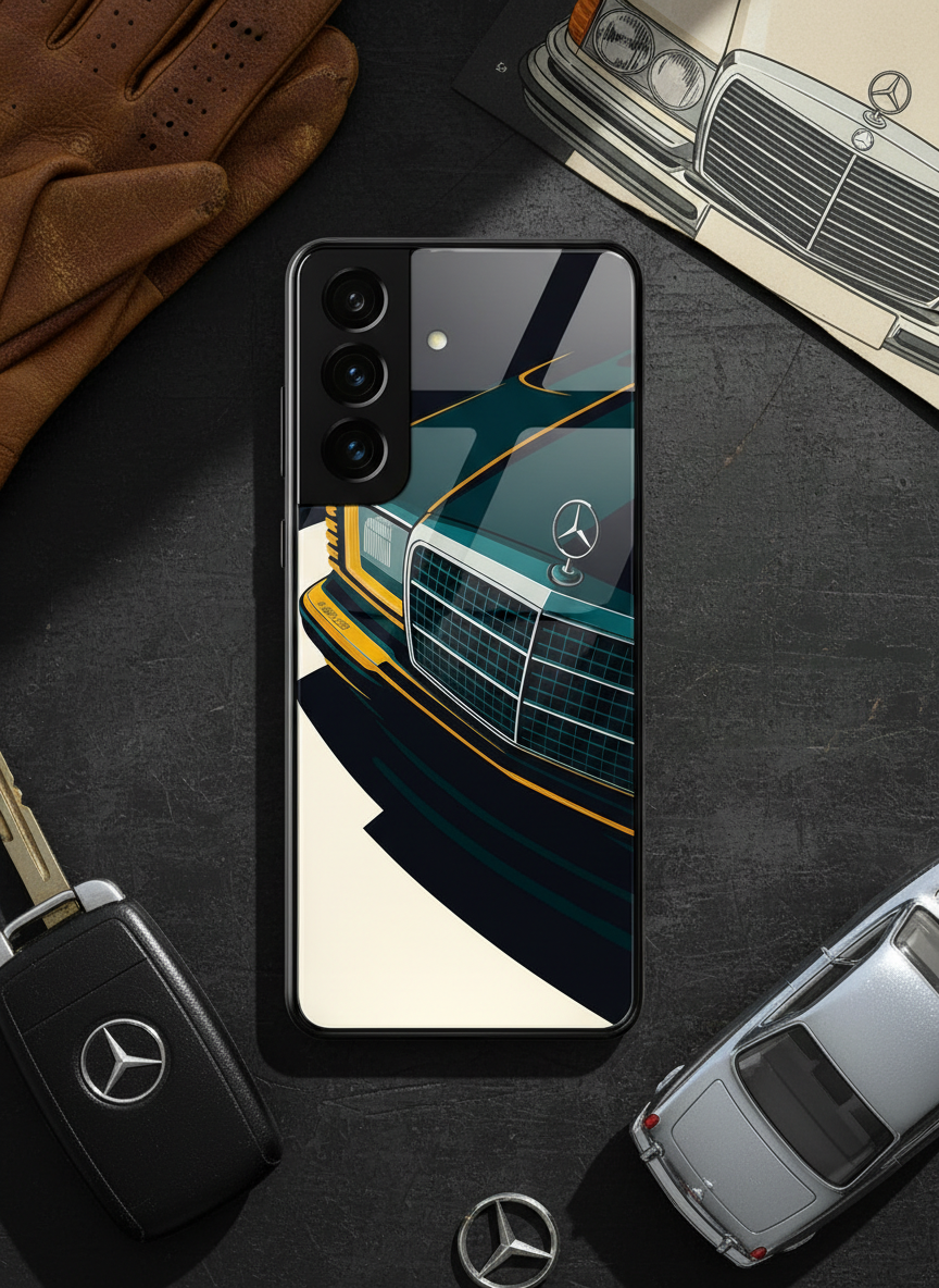 Minimal Car Sketch Premium Glass Back Cover For Galaxy S Series The Case & Co India