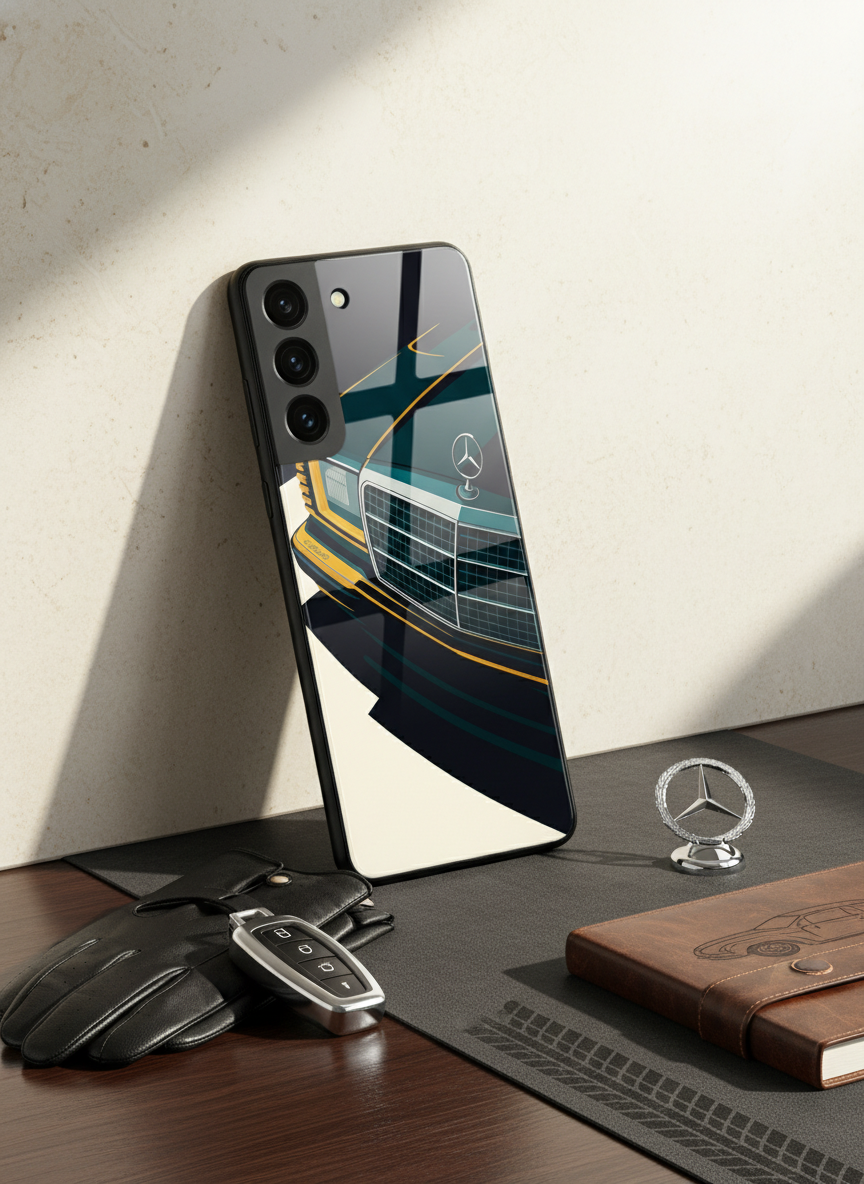 Minimal Car Sketch Premium Glass Back Cover For Galaxy S Series The Case & Co India