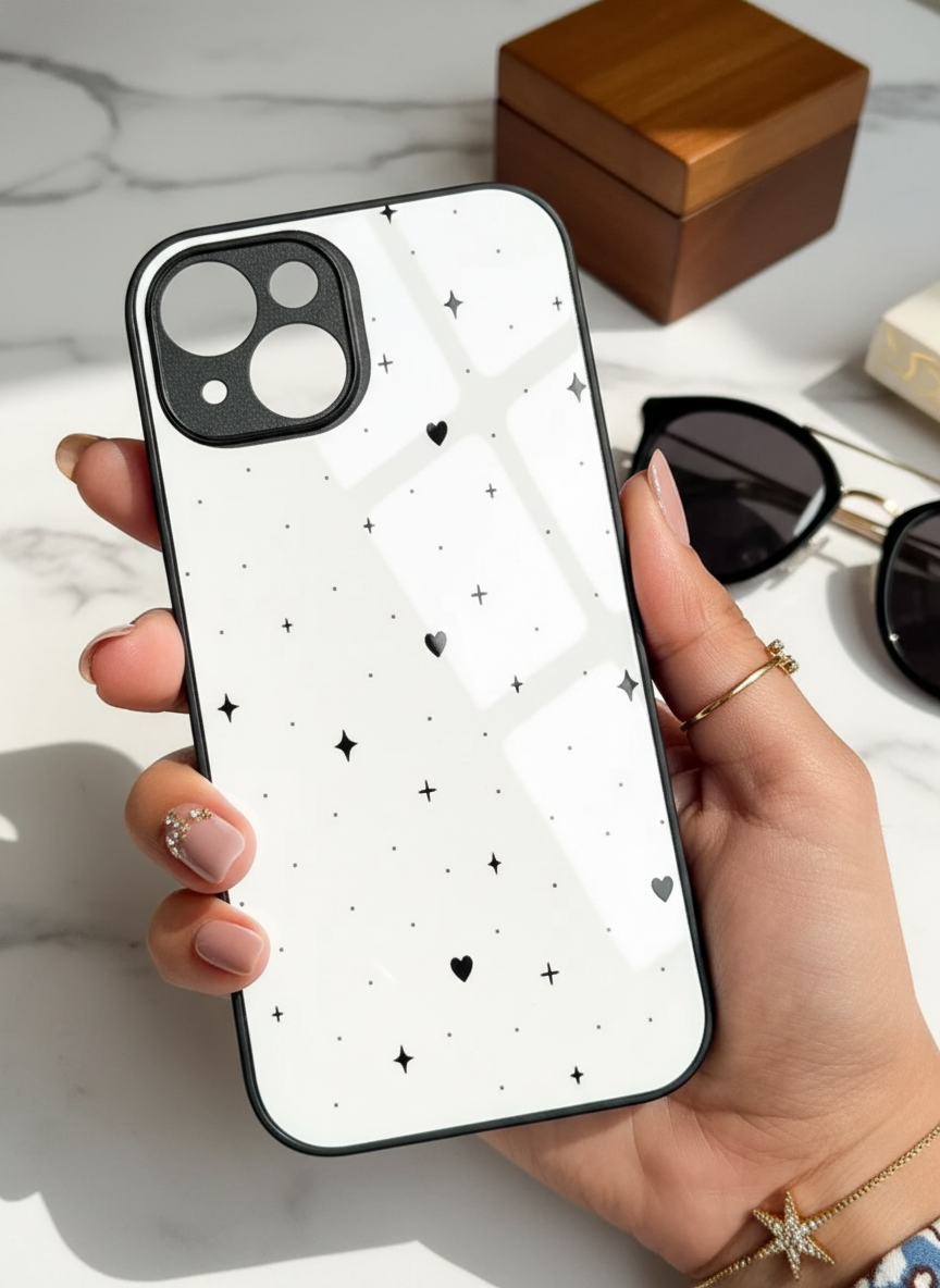 Minimal LOVE Premium Glass Back Cover For iPhone 14-17 Models The Case & Co India