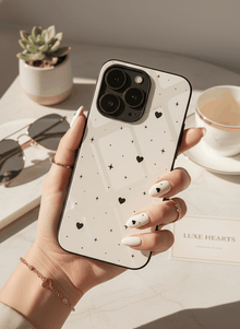 Minimal LOVE Mono Frame Glass Back Cover For iPhone 14-17 Models