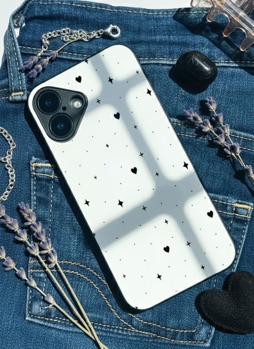Minimal LOVE Premium Glass Back Cover For iPhone 14-17 Models The Case & Co India