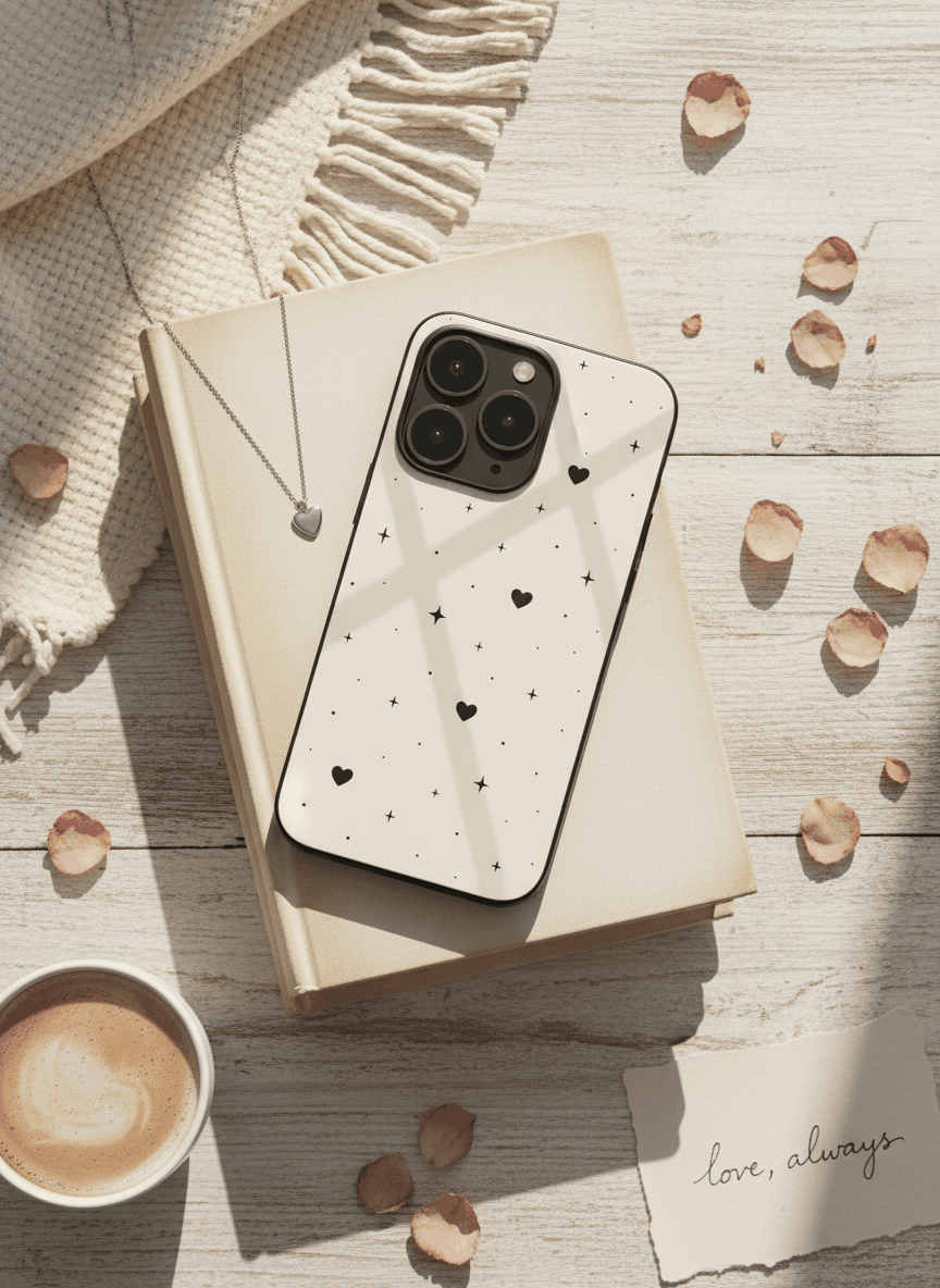 Minimal LOVE Premium Glass Back Cover For iPhone 14-17 Models The Case & Co India