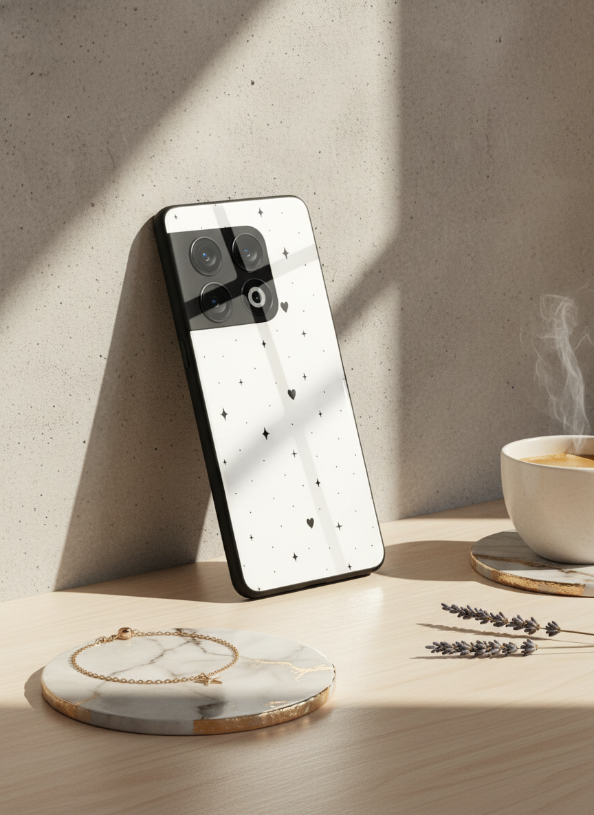 Minimal LOVE Premium Glass Back Cover For One Plus 13, 12, 11, 10 The Case & Co India