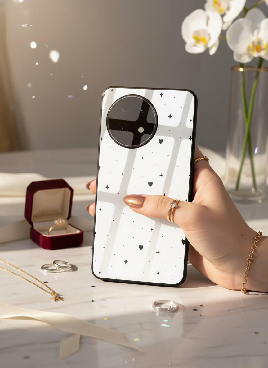 Minimal LOVE Premium Glass Back Cover For One Plus 13, 12, 11, 10 The Case & Co India
