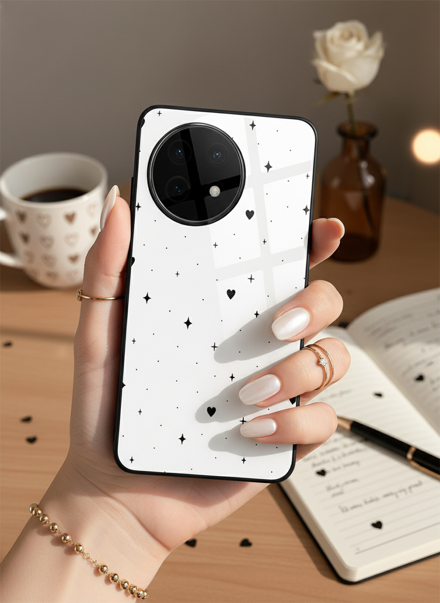 Minimal LOVE Premium Glass Back Cover For One Plus 13, 12, 11, 10 The Case & Co India