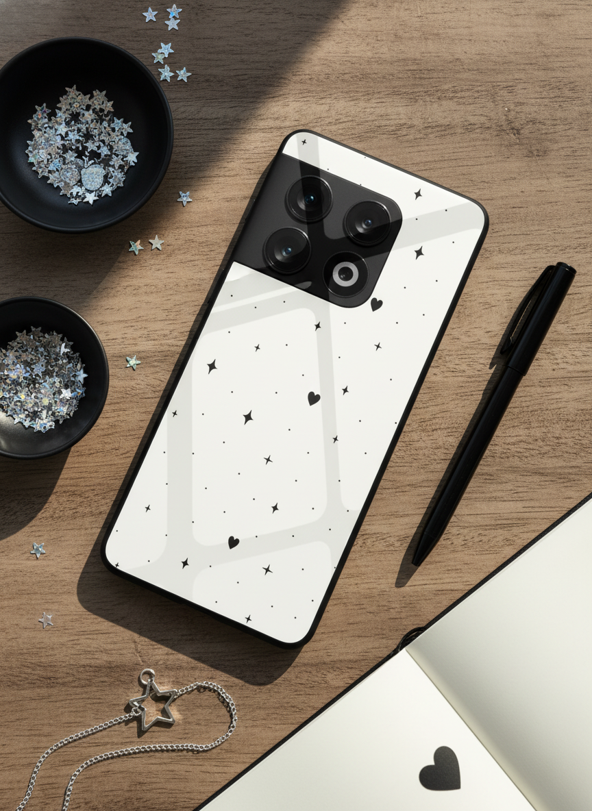 Minimal LOVE Premium Glass Back Cover For One Plus 13, 12, 11, 10 The Case & Co India