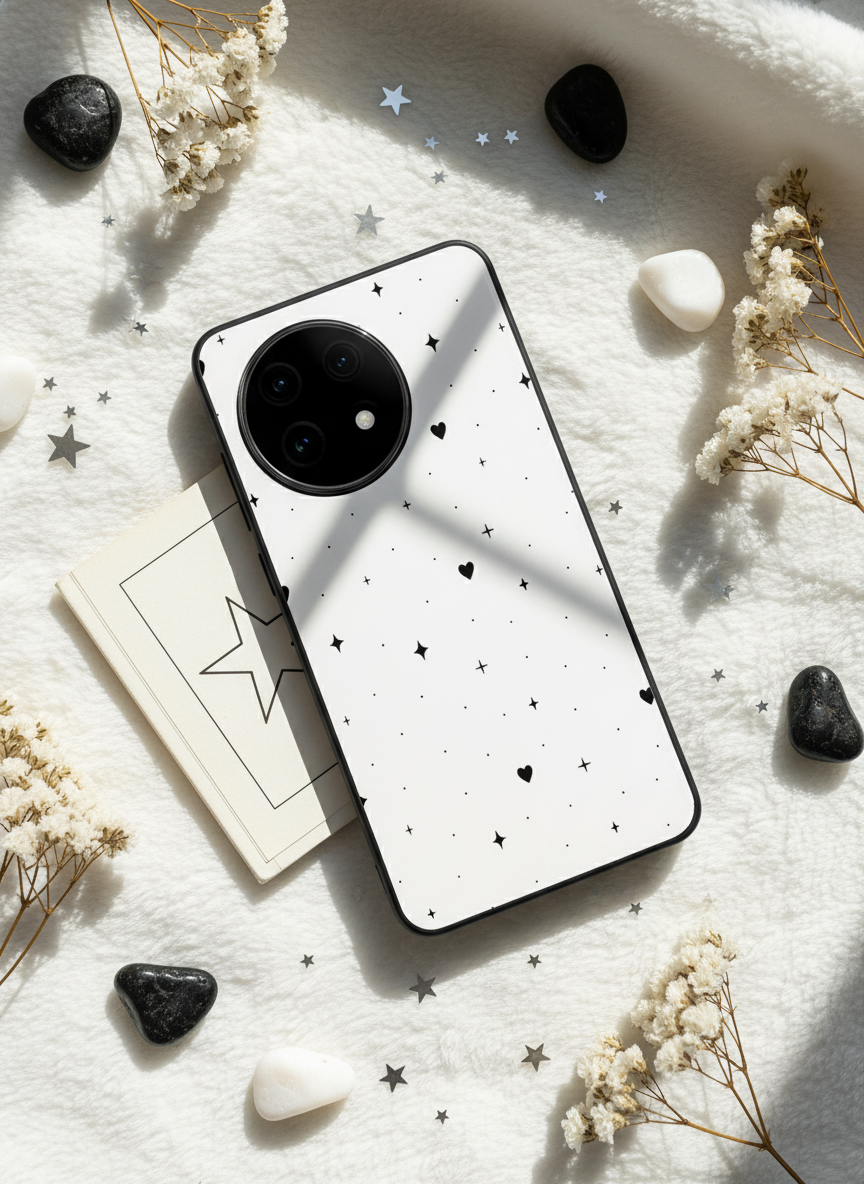 Minimal LOVE Premium Glass Back Cover For One Plus 13, 12, 11, 10 The Case & Co India