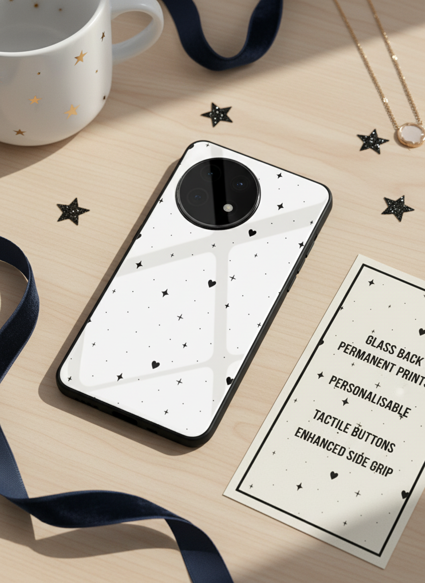 Minimal LOVE Premium Glass Back Cover For One Plus 13, 12, 11, 10 The Case & Co India