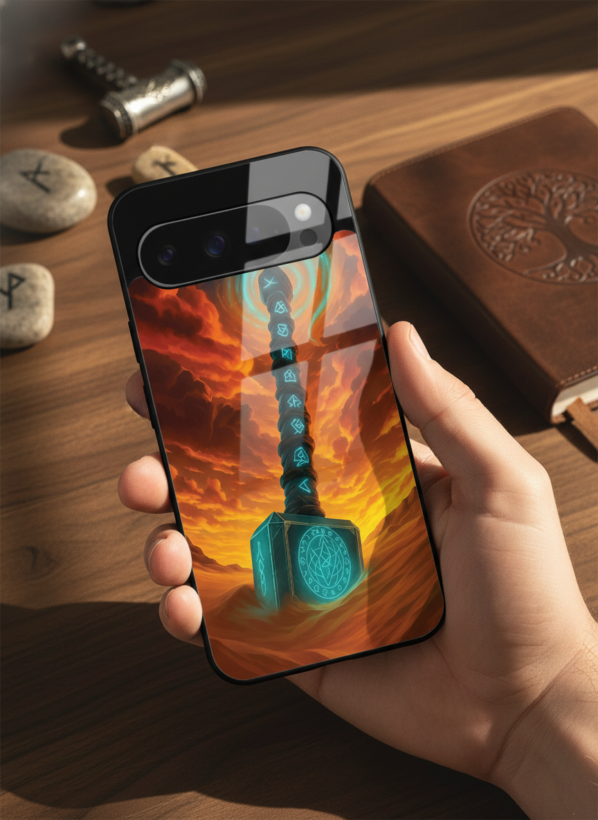 Mjolnir is it You ? Premium Glass Back Cover For Google Pixel 7,8,9,10 Series The Case & Co India