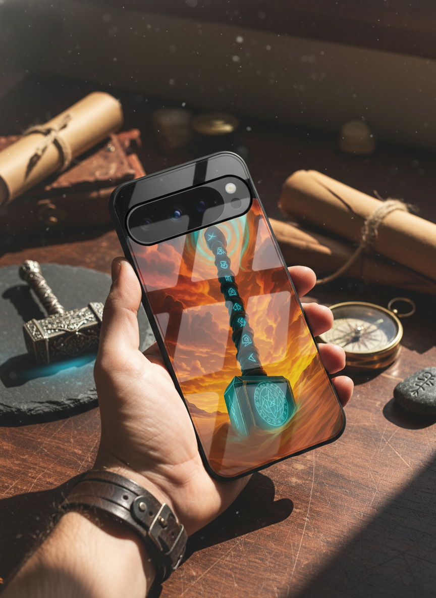 Mjolnir is it You ? Premium Glass Back Cover For Google Pixel 7,8,9,10 Series The Case & Co India