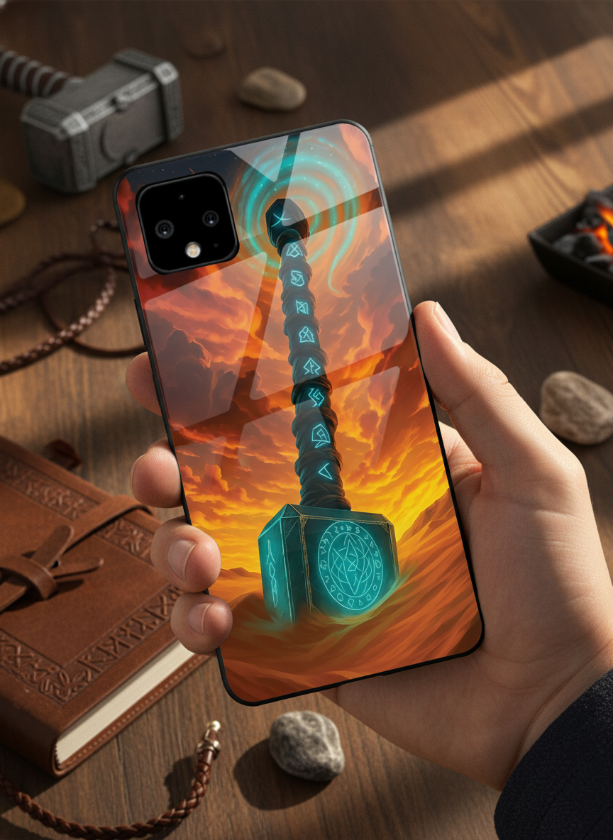 Mjolnir is it You ? Premium Glass Back Cover For Google Pixel 7,8,9,10 Series The Case & Co India
