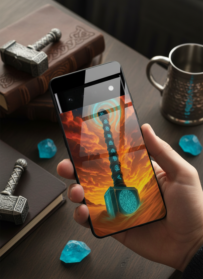 Mjolnir is it You ? Premium Glass Back Cover For Google Pixel 7,8,9,10 Series The Case & Co India