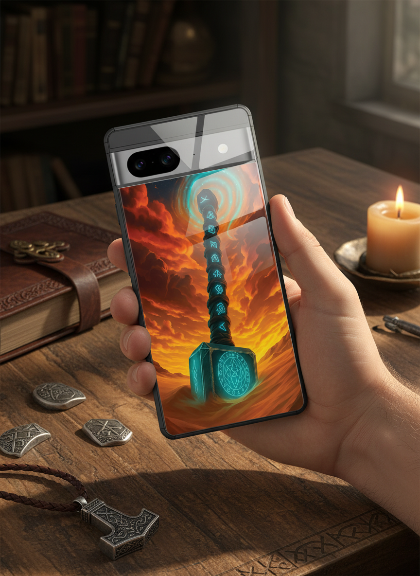 Mjolnir is it You ? Premium Glass Back Cover For Google Pixel 7,8,9,10 Series The Case & Co India