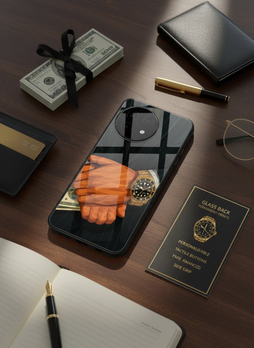 Money Matters Premium Glass Back Cover For One Plus 13, 12, 11, 10 The Case & Co India
