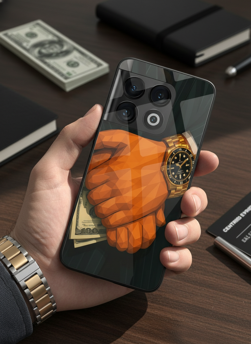Money Matters Premium Glass Back Cover For One Plus 13, 12, 11, 10 The Case & Co India
