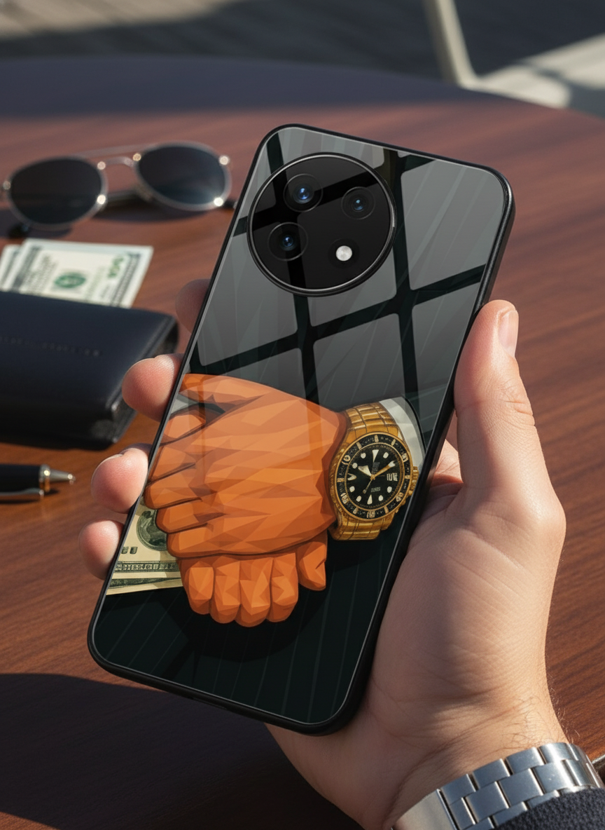Money Matters Premium Glass Back Cover For One Plus 13, 12, 11, 10 The Case & Co India