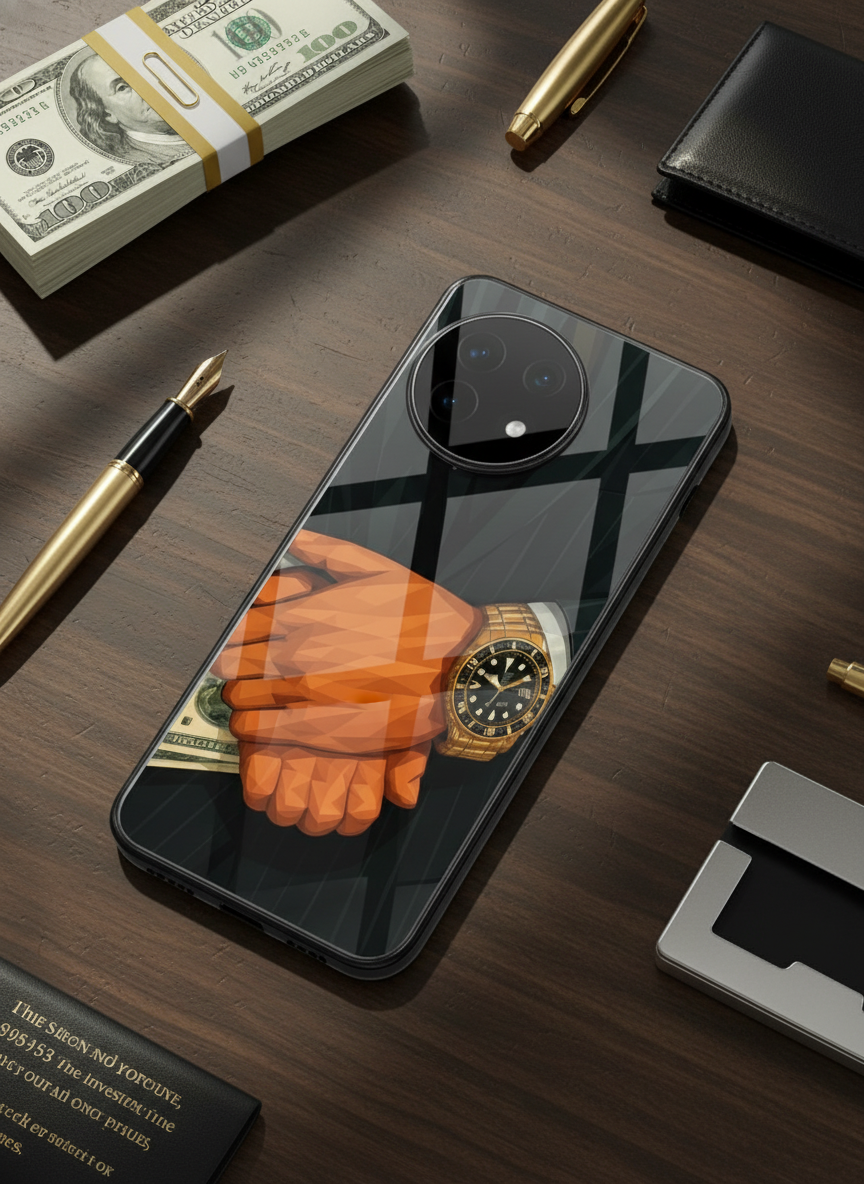 Money Matters Premium Glass Back Cover For One Plus 13, 12, 11, 10 The Case & Co India