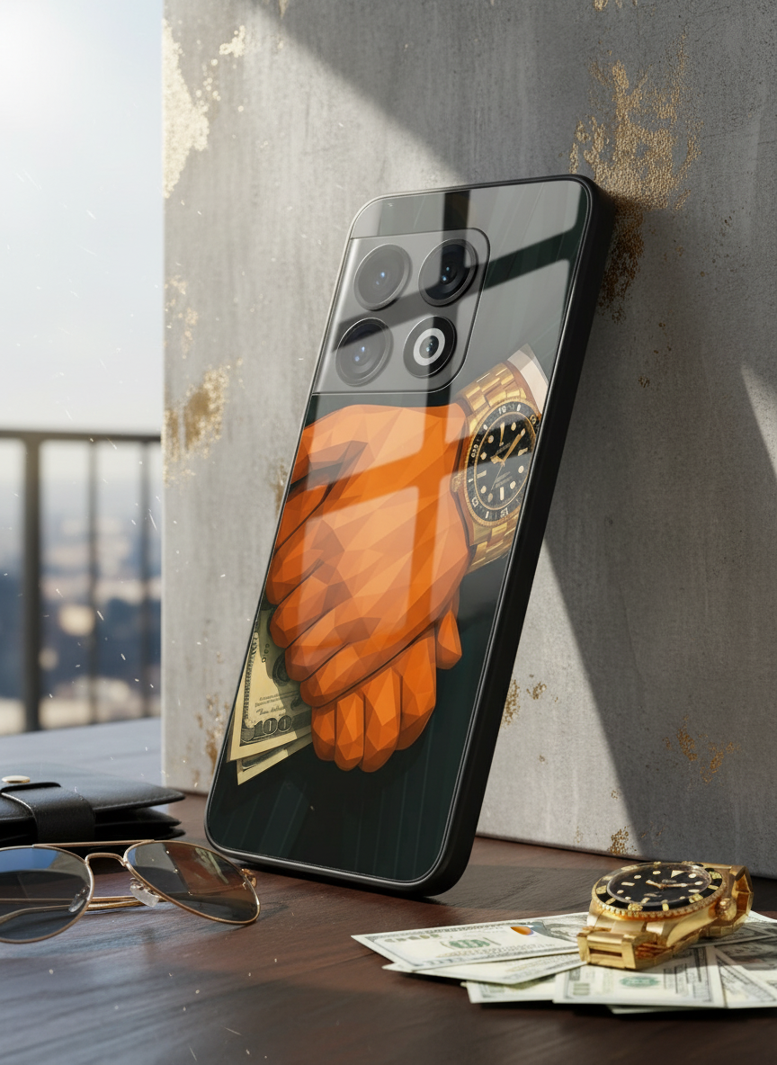 Money Matters Premium Glass Back Cover For One Plus 13, 12, 11, 10 The Case & Co India