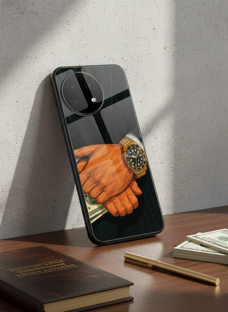 Money Matters Premium Glass Back Cover For One Plus 13, 12, 11, 10 The Case & Co India