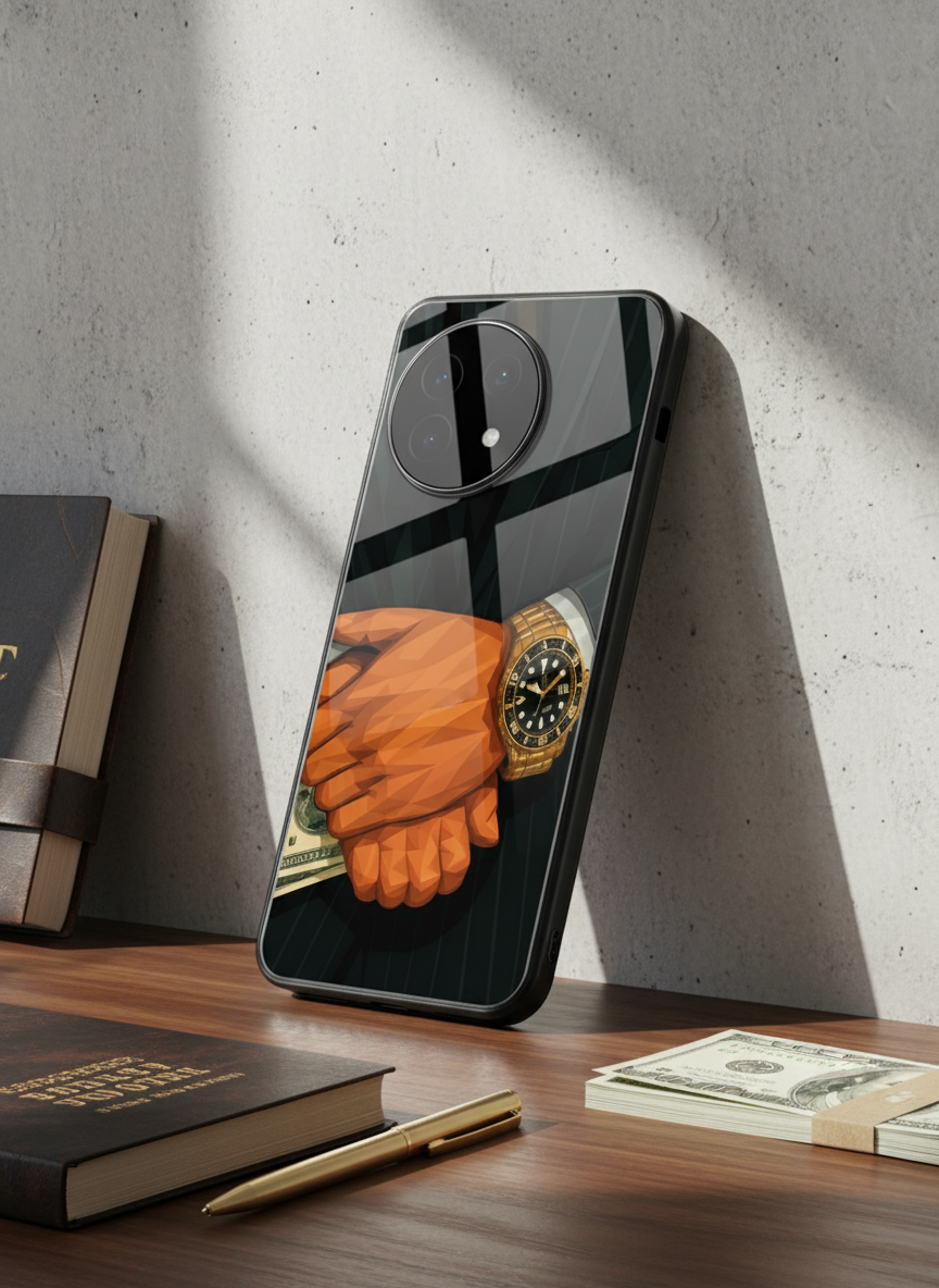Money Matters Premium Glass Back Cover For One Plus 13, 12, 11, 10 The Case & Co India