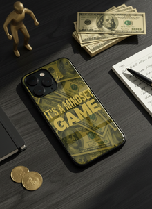 Money Mindset Mono Frame Glass Back Cover For iPhone 14-17 Models