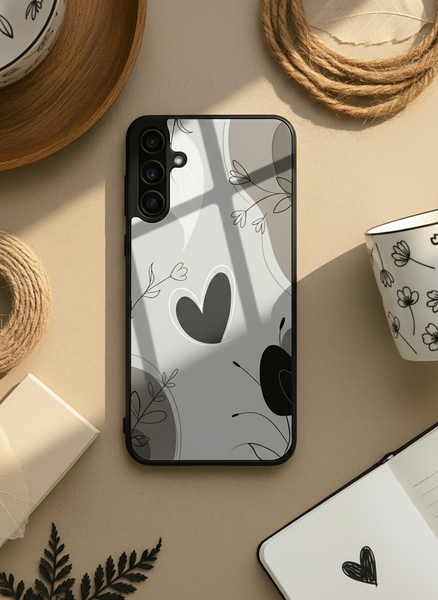 Muted Heart Premium Glass Back Cover For Galaxy S Series The Case & Co India