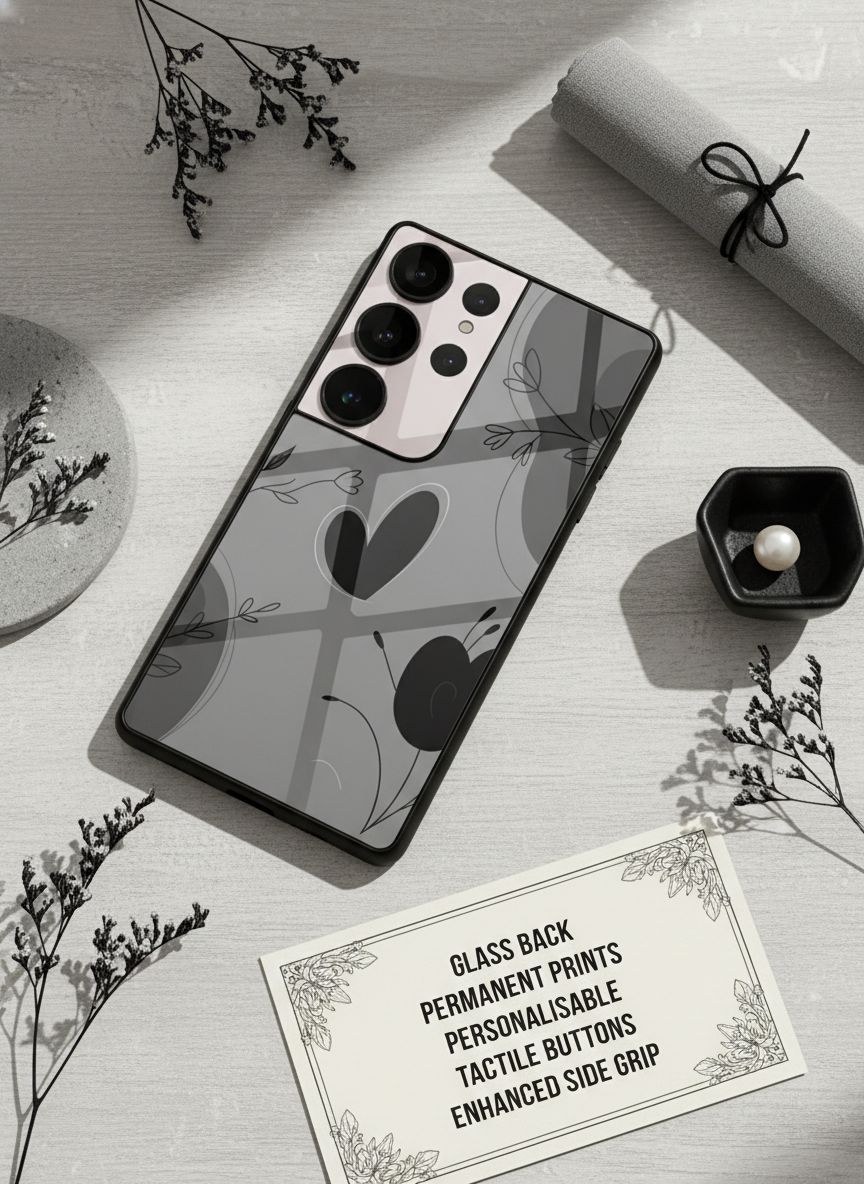 Muted Heart Premium Glass Back Cover For Galaxy S Series The Case & Co India