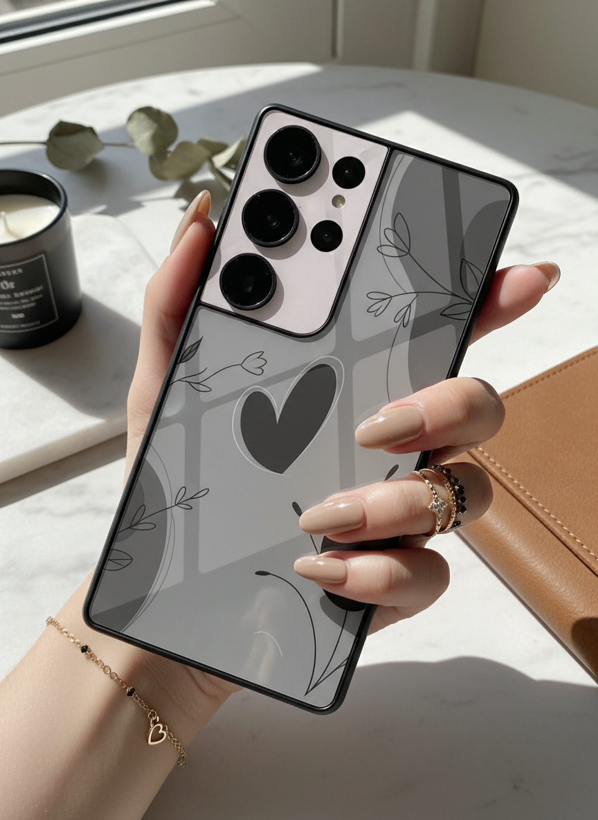 Muted Heart Premium Glass Back Cover For Galaxy S Series The Case & Co India