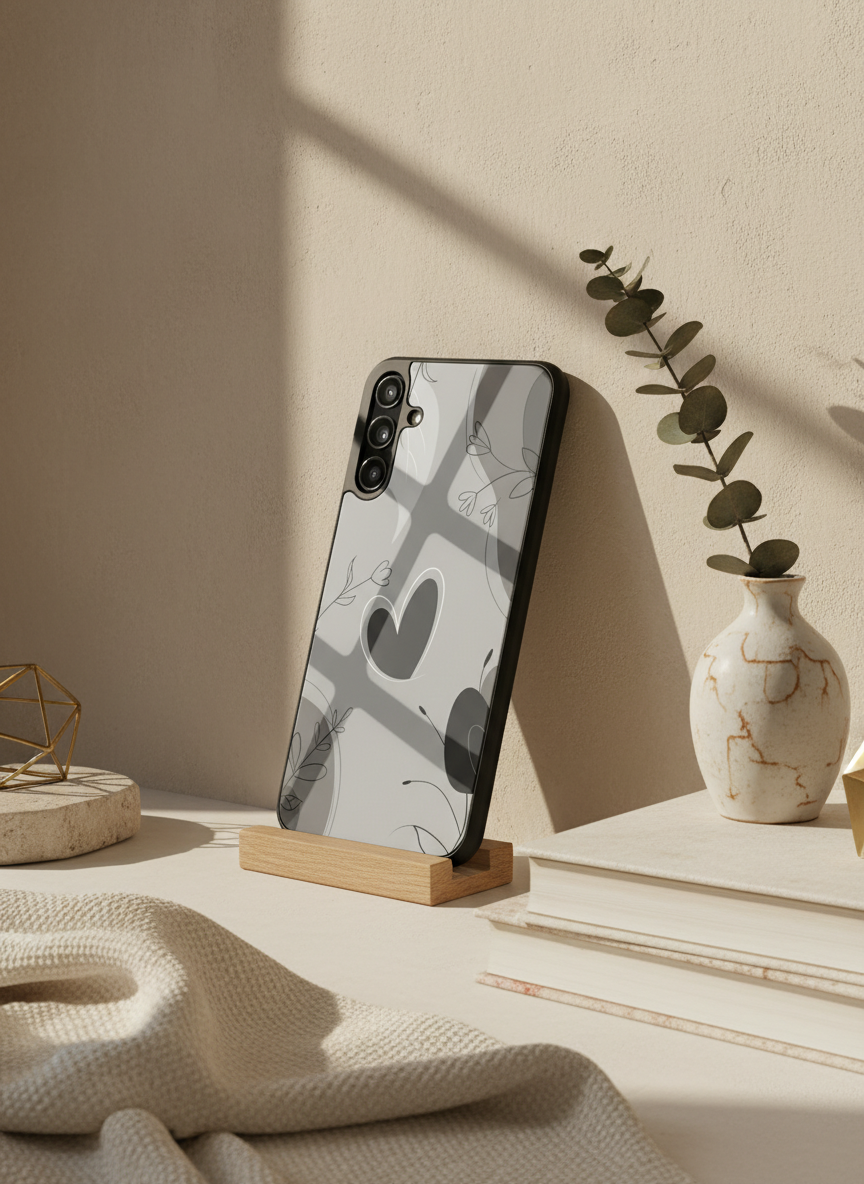 Muted Heart Premium Glass Back Cover For Galaxy S Series The Case & Co India