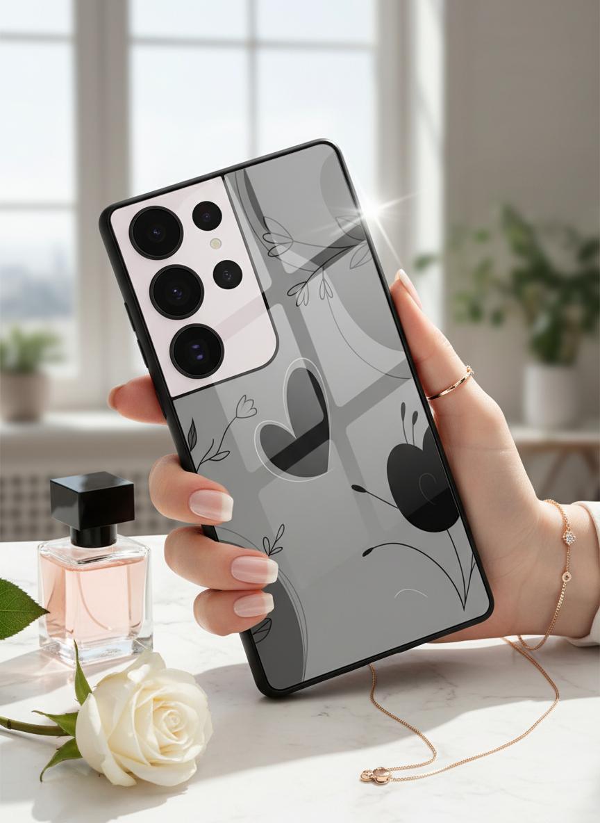 Muted Heart Premium Glass Back Cover For Galaxy S Series The Case & Co India