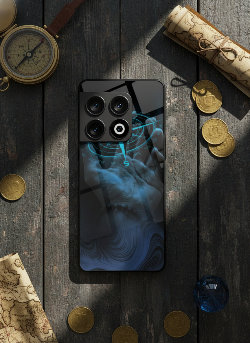 Neon Navigator Premium Glass Back Cover For One Plus 13, 12, 11, 10 The Case & Co India