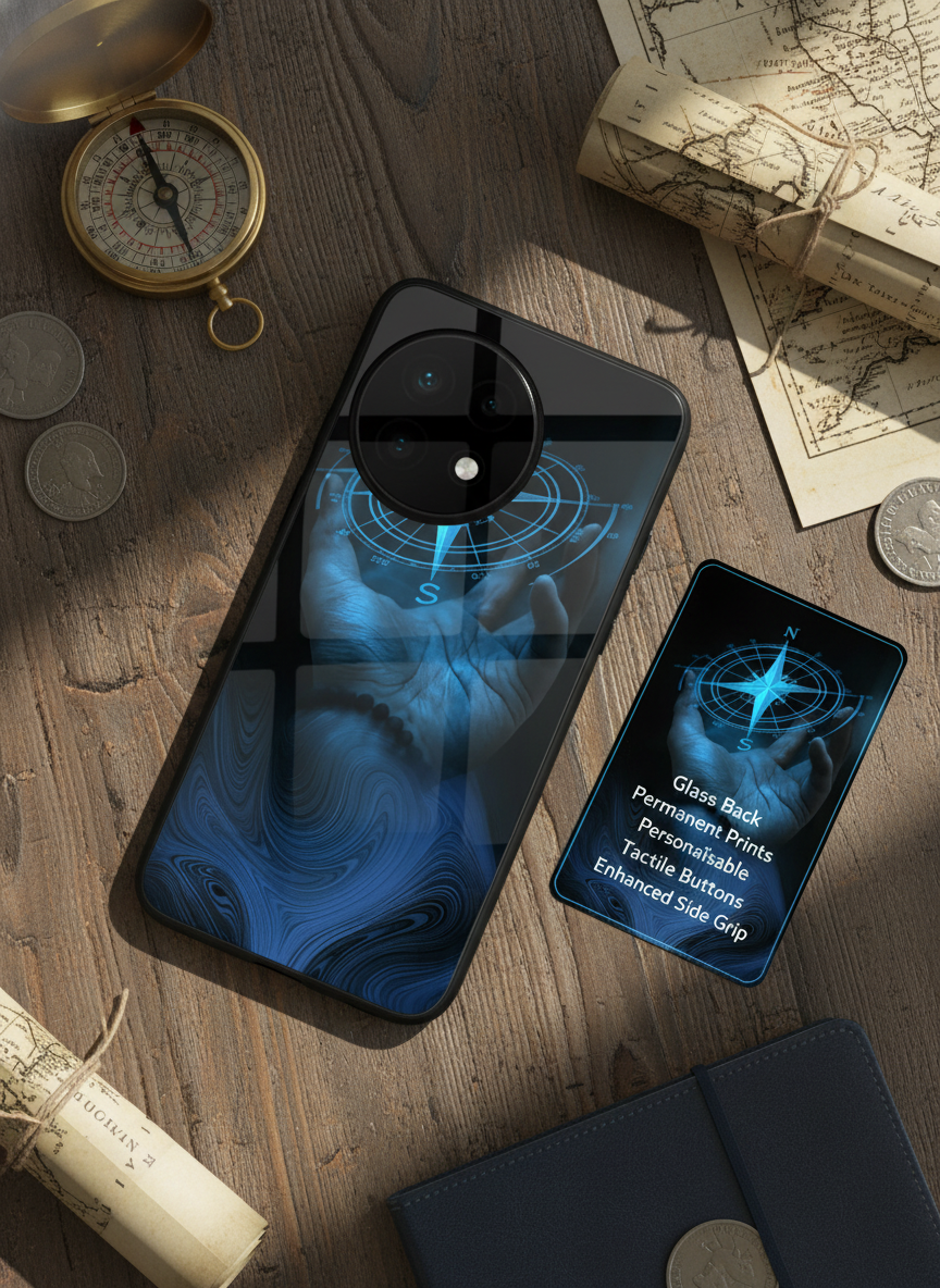 Neon Navigator Premium Glass Back Cover For One Plus 13, 12, 11, 10 The Case & Co India