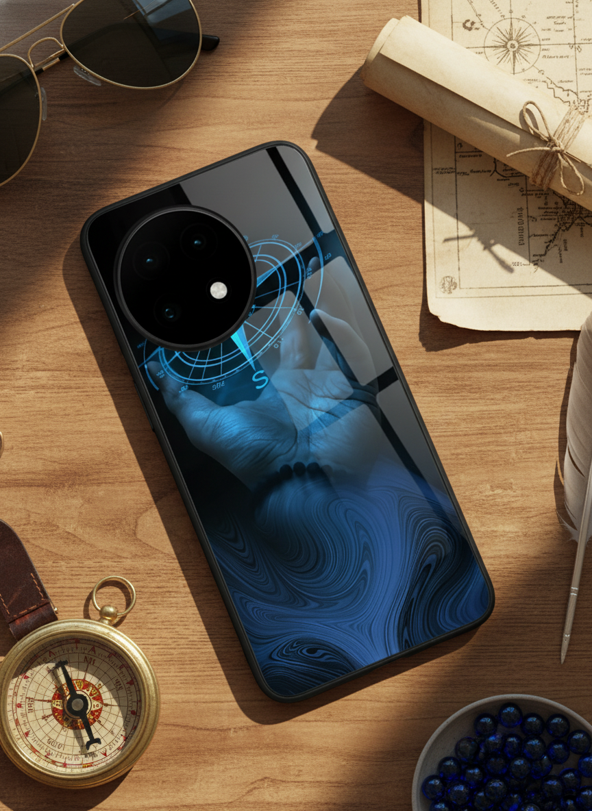Neon Navigator Premium Glass Back Cover For One Plus 13, 12, 11, 10 The Case & Co India
