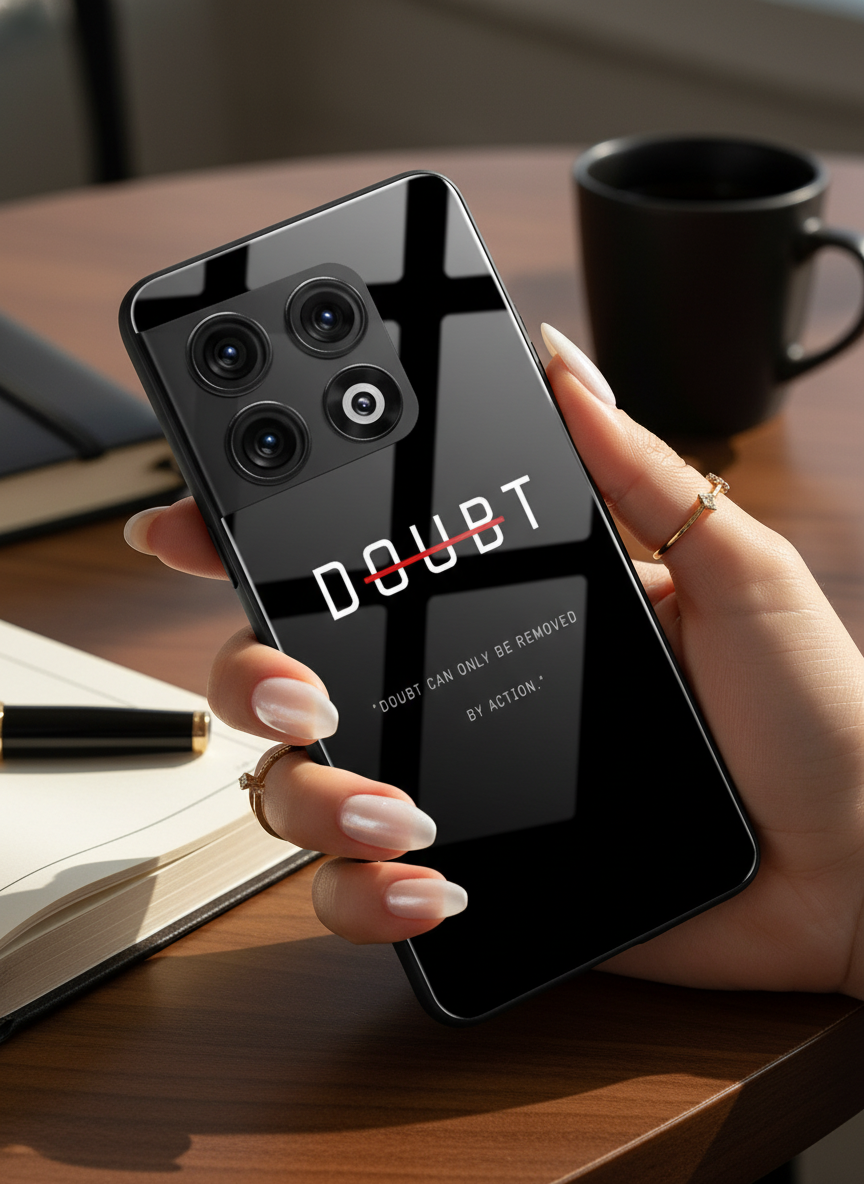 No Doubt Premium Glass Back Cover For One Plus 13, 12, 11, 10 The Case & Co India