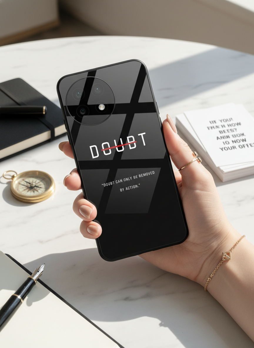 No Doubt Premium Glass Back Cover For One Plus 13, 12, 11, 10 The Case & Co India