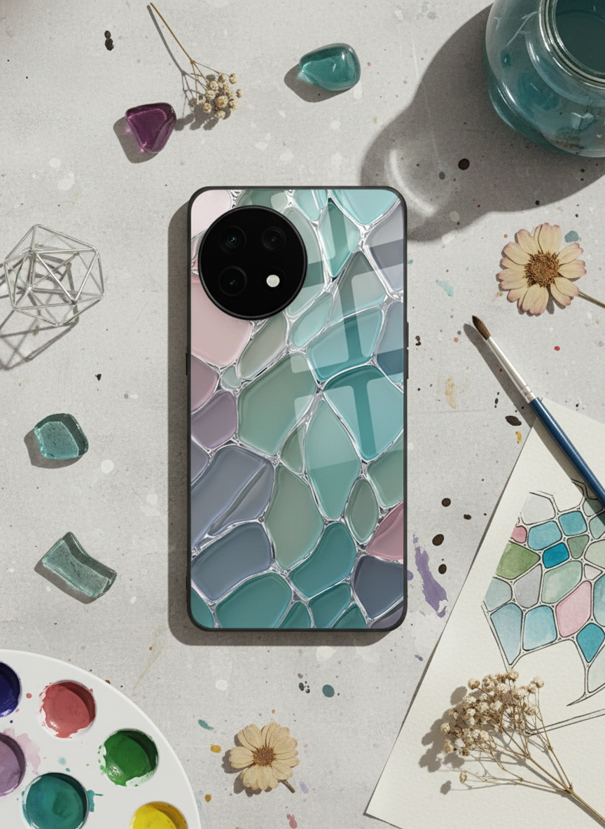 Ocean Glaze Glass Back Cover For One Plus 13, 12, 11, 10 The Case & Co India