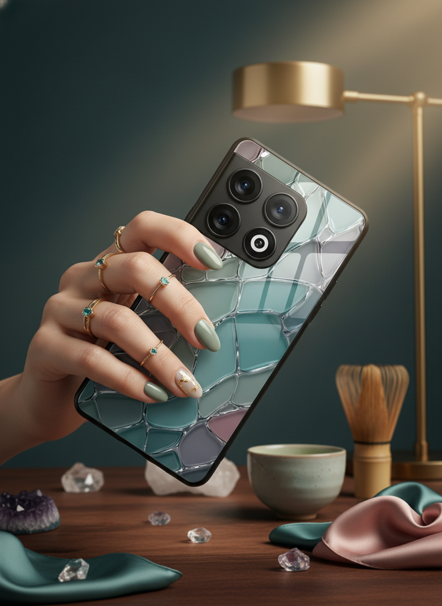 Ocean Glaze Glass Back Cover For One Plus 13, 12, 11, 10 The Case & Co India