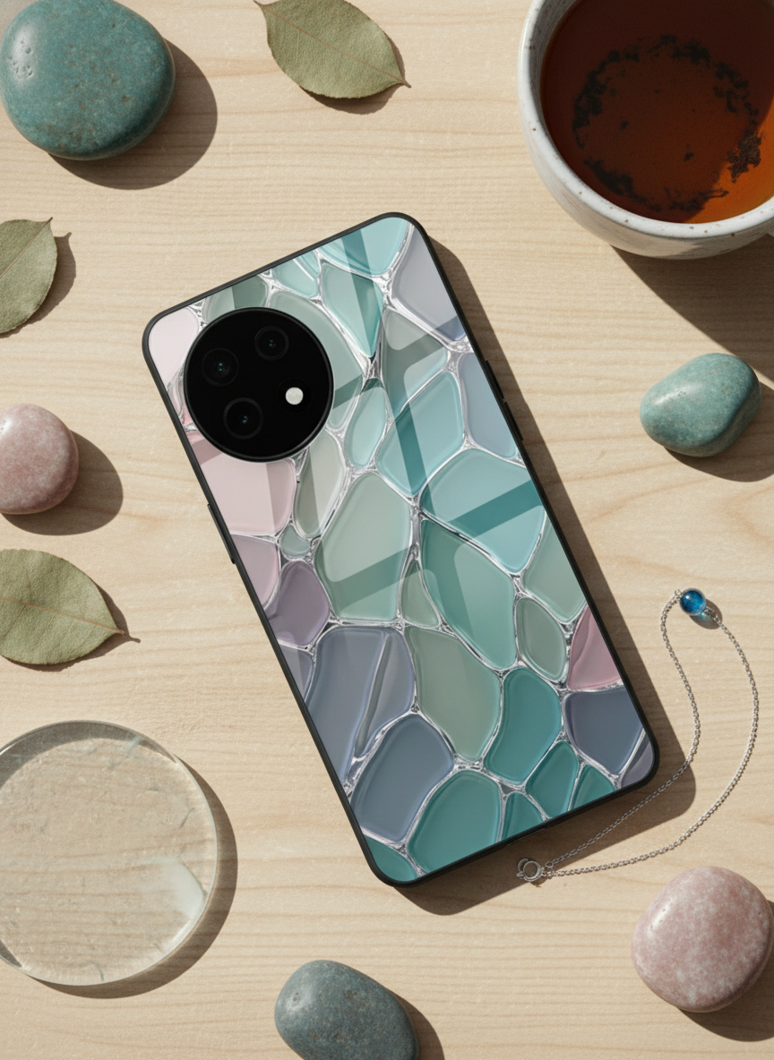Ocean Glaze Glass Back Cover For One Plus 13, 12, 11, 10 The Case & Co India