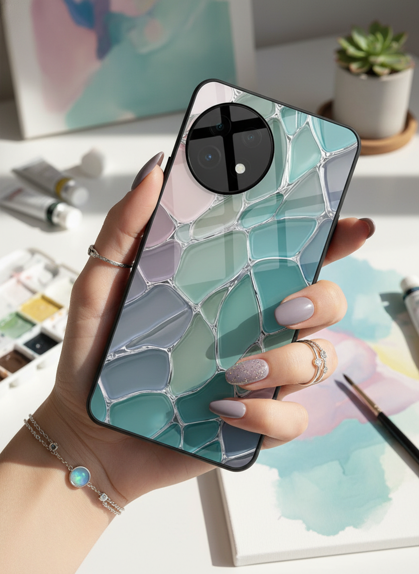 Ocean Glaze Glass Back Cover For One Plus 13, 12, 11, 10 The Case & Co India