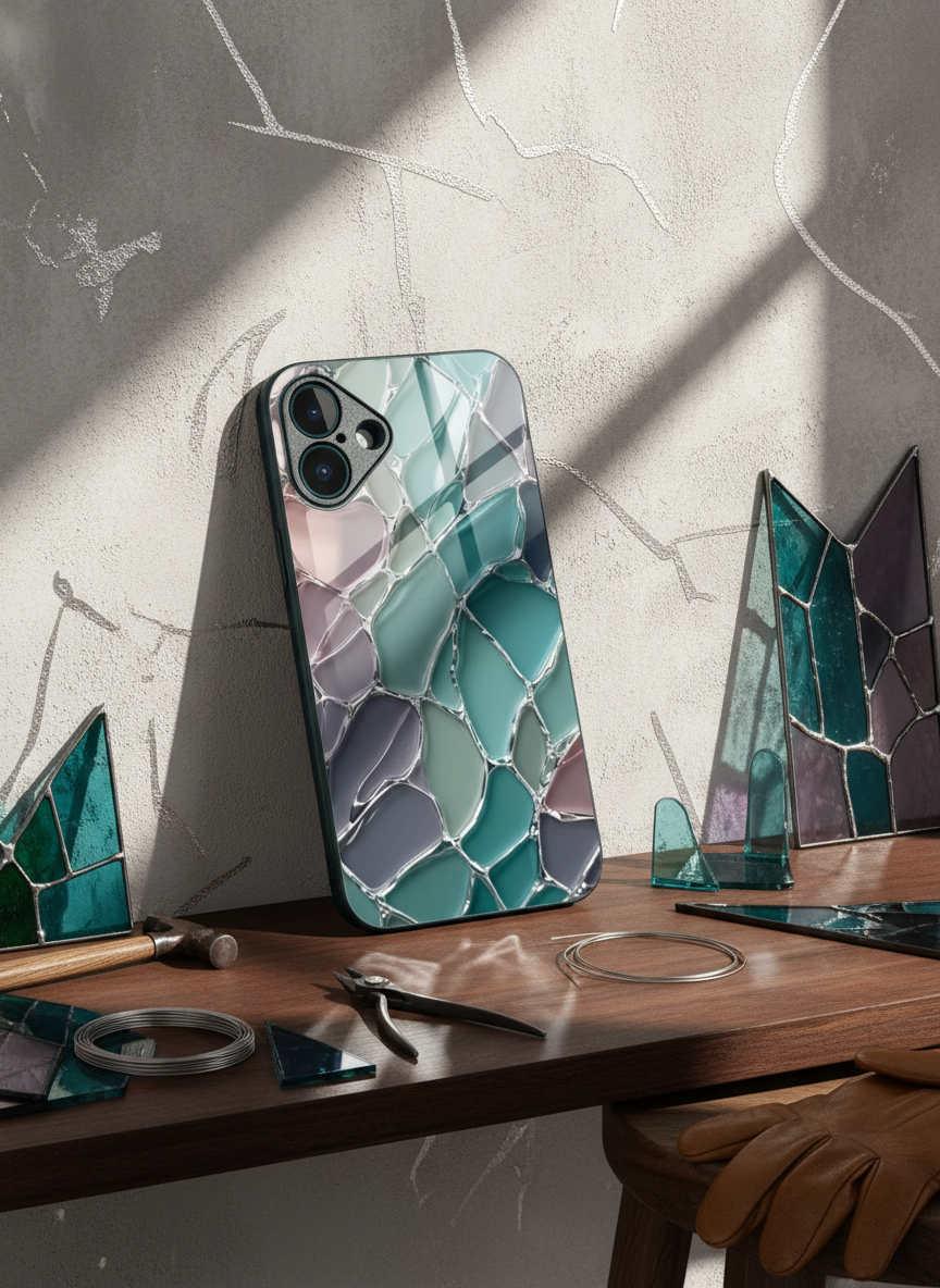 Ocean Glaze Premium Glass Back Cover For iPhone 14-17 Models The Case & Co India